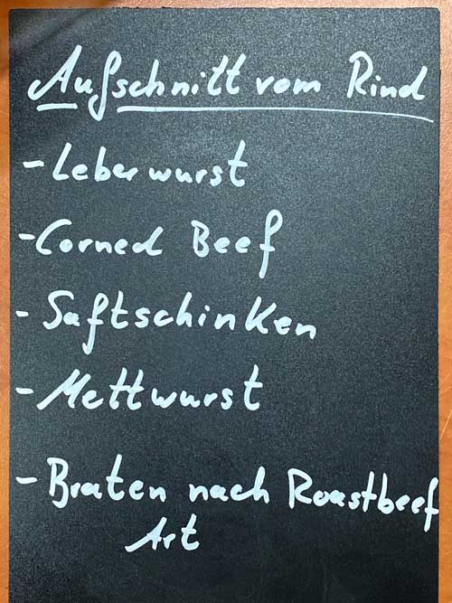 Tafel Aufschnittangebot